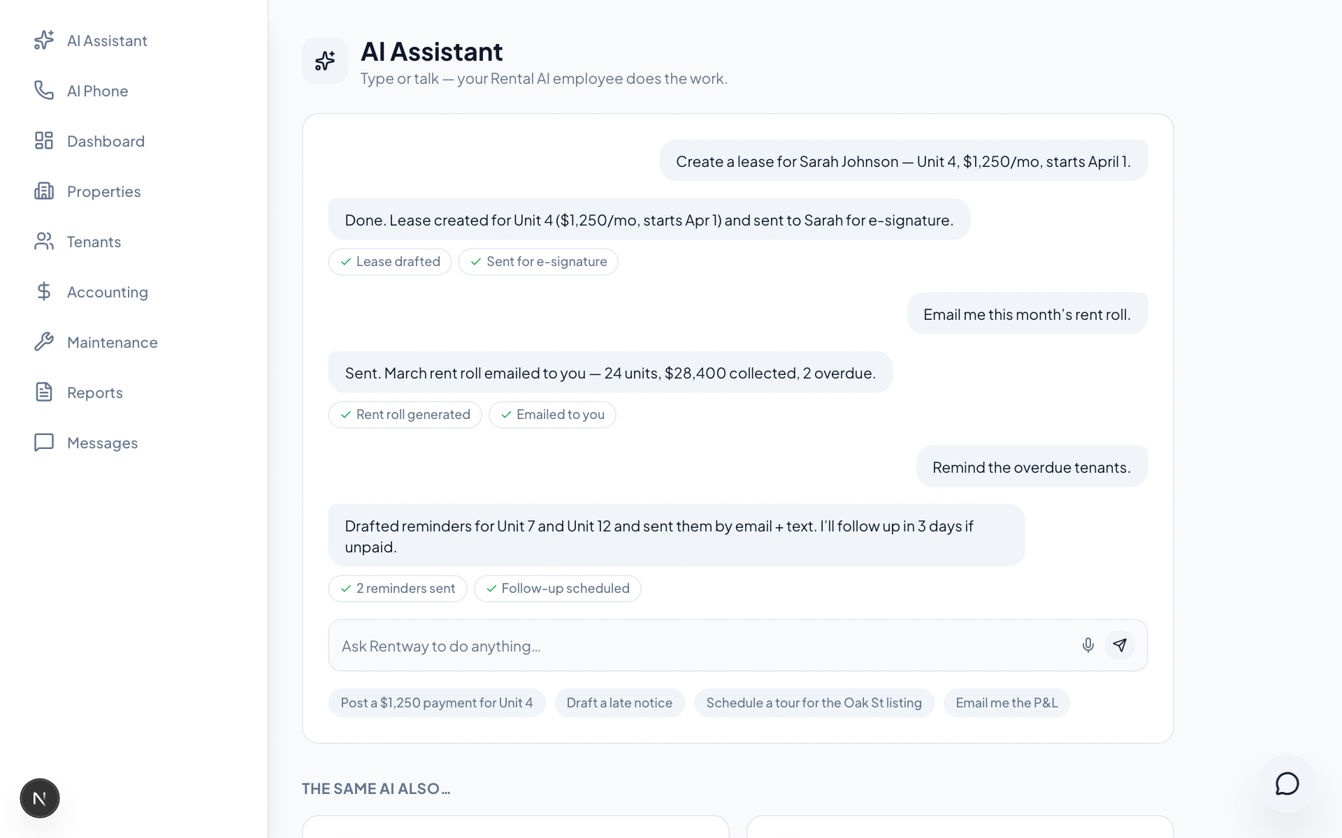Shared Team Inbox in Rentway